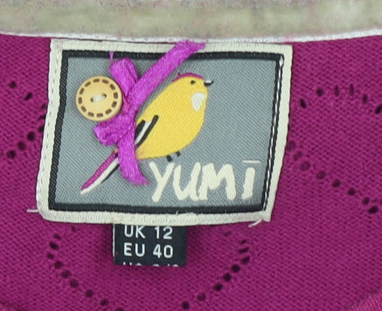 Womens UK Size 12 Yumi Purple Cardigan Jumper
