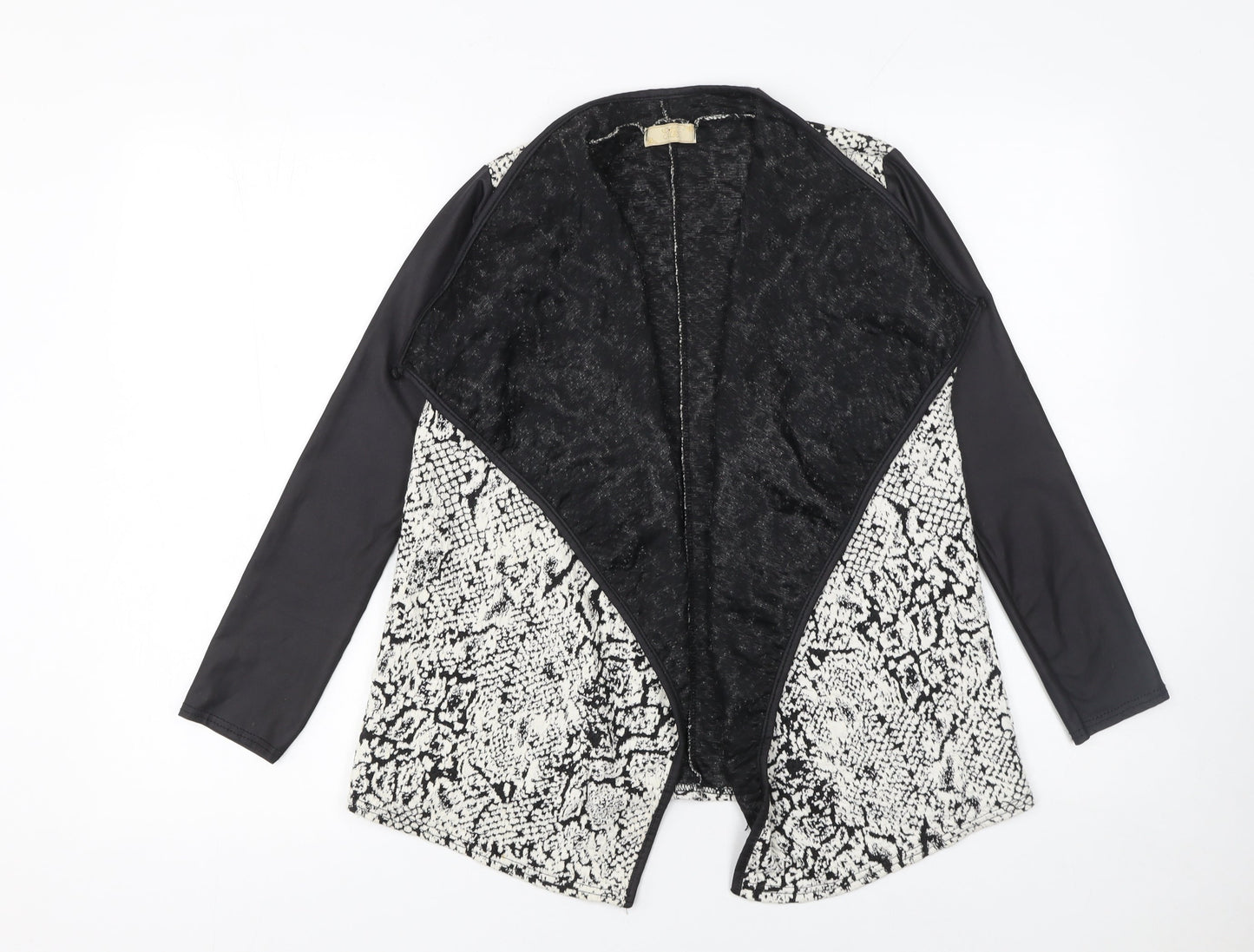 Womens UK Size S Silk Black Basic Jacket