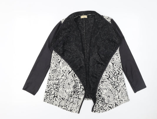 Womens UK Size S Silk Black Basic Jacket