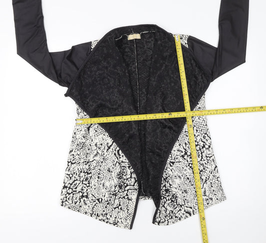 Womens UK Size S Silk Black Basic Jacket