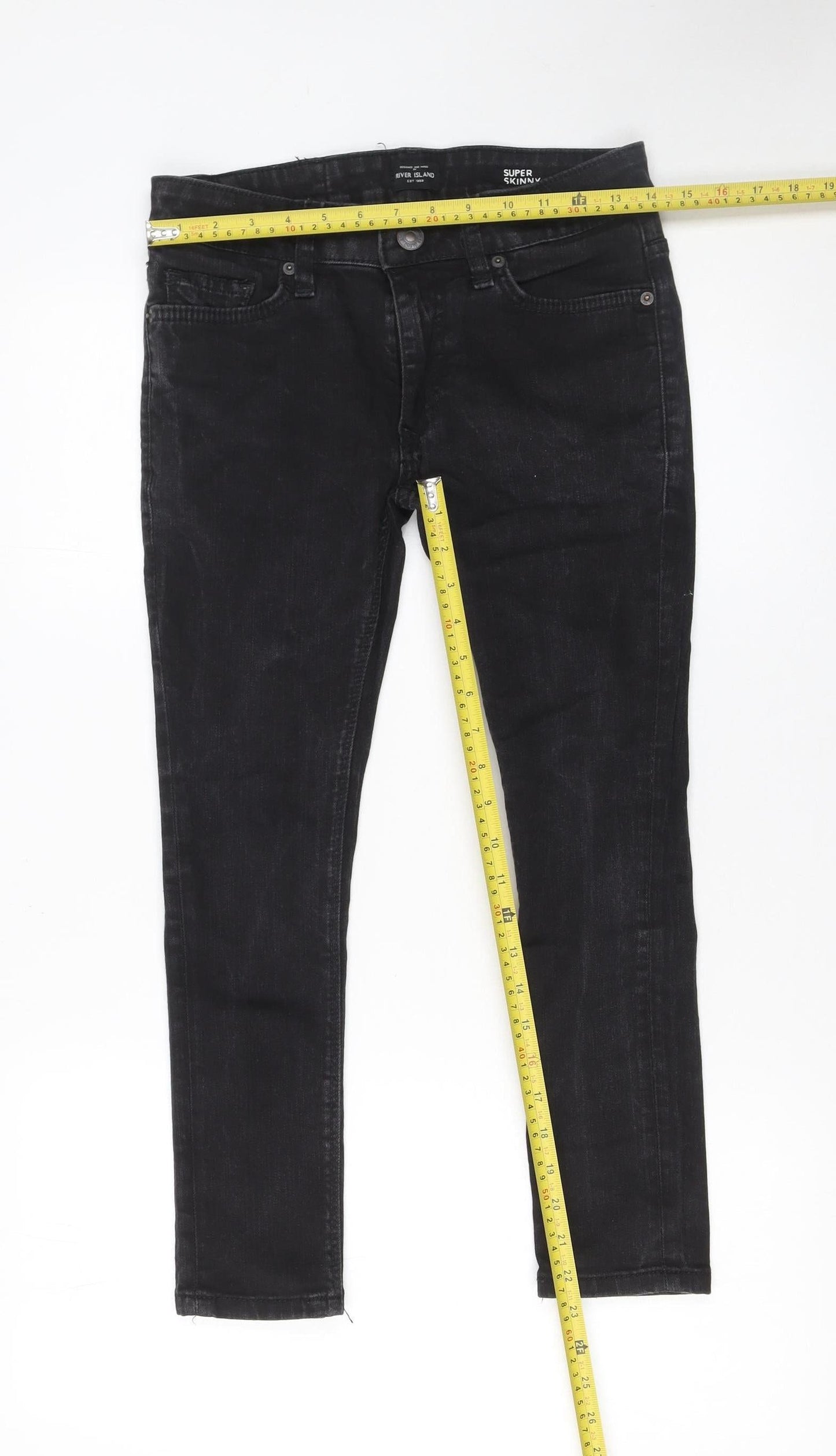 Mens UK Size 28 River Island Slim Fit Skinny Black Jeans