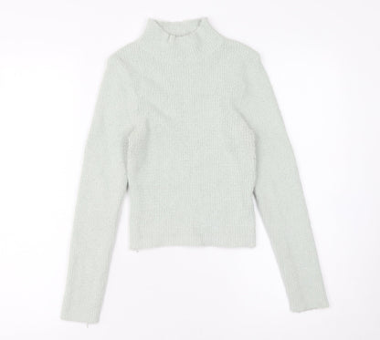 Urban Outfitters Women Grey Mock Neck Slim Knit Pullover Jumper Size S