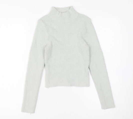 Urban Outfitters Women Grey Mock Neck Slim Knit Pullover Jumper Size S