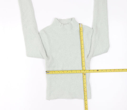 Urban Outfitters Women Grey Mock Neck Slim Knit Pullover Jumper Size S