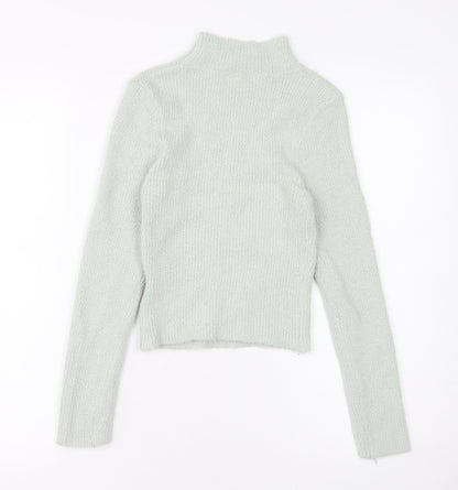 Urban Outfitters Women Grey Mock Neck Slim Knit Pullover Jumper Size S