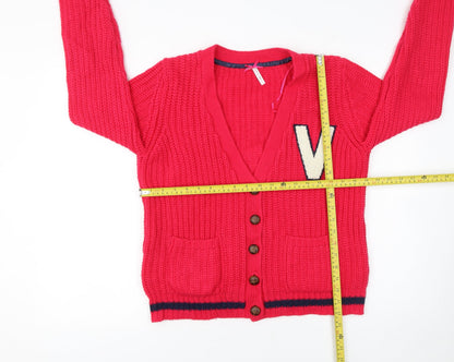 Womens UK Size 14 Atmosphere Red Cardigan Jumper