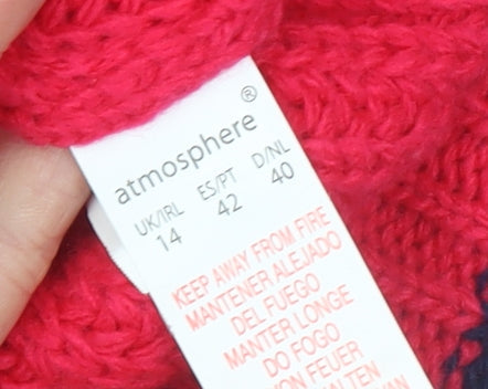 Womens UK Size 14 Atmosphere Red Cardigan Jumper