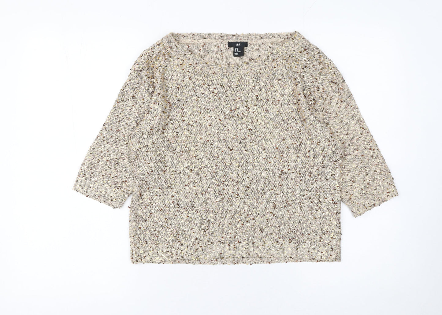Womens UK Size S H&M Beige Pullover Jumper
