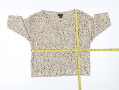 Womens UK Size S H&M Beige Pullover Jumper