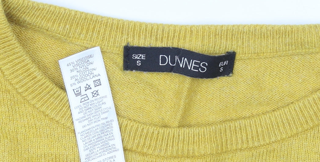 Womens UK Size S Dunnes Yellow Pullover Jumper