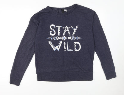 Womens UK Size S H&M Blue Pullover Sweatshirt