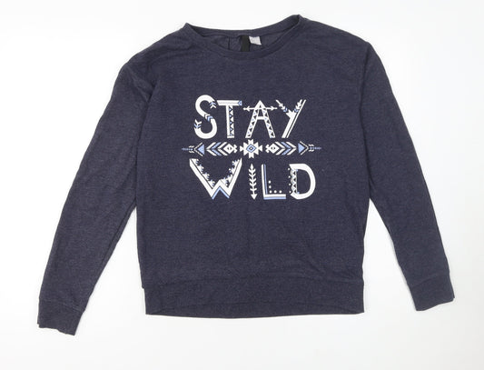 Womens UK Size S H&M Blue Pullover Sweatshirt