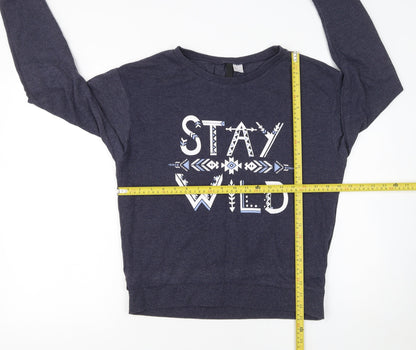 Womens UK Size S H&M Blue Pullover Sweatshirt
