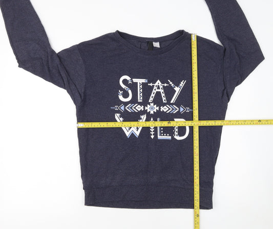 Womens UK Size S H&M Blue Pullover Sweatshirt
