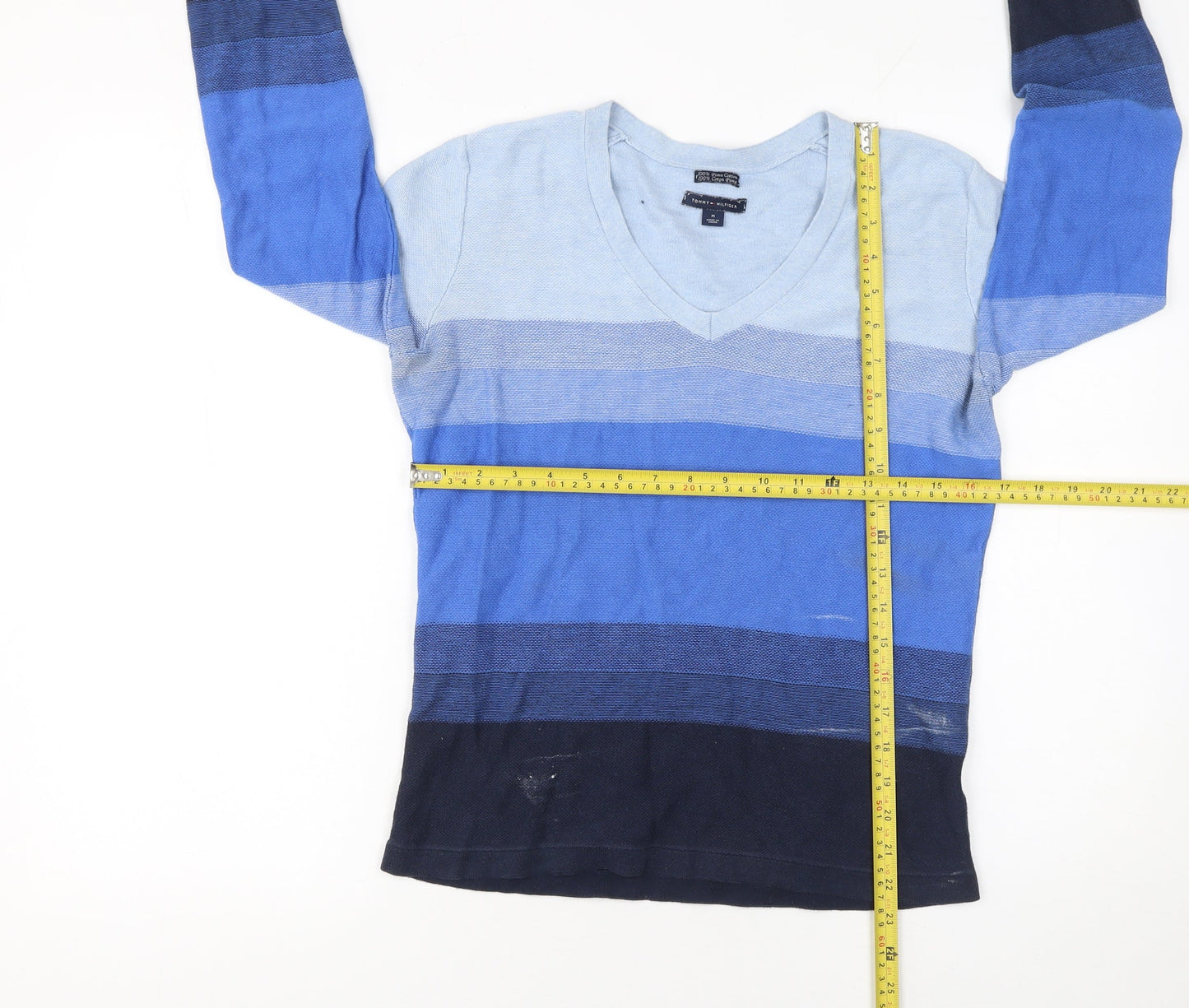 Womens UK Size M Tommy Hilfiger Blue Pullover Jumper
