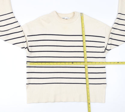 Womens UK Size S Zara Ivory Pullover Jumper
