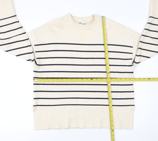 Womens UK Size S Zara Ivory Pullover Jumper
