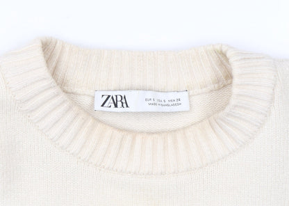 Womens UK Size S Zara Ivory Pullover Jumper