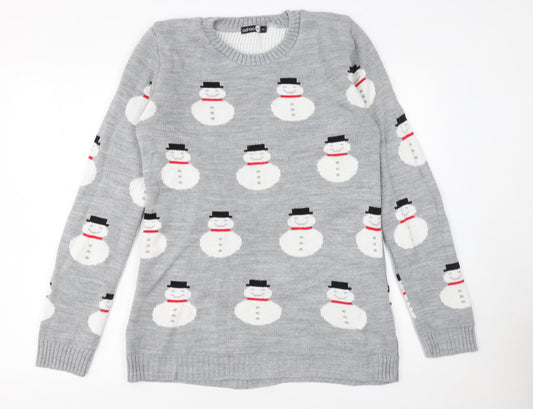 Mens UK Size S boohooMAN Grey Pullover Jumper