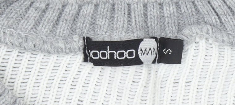 Mens UK Size S boohooMAN Grey Pullover Jumper