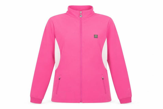 Womens UK Size 16 Island Green Pink GolfWalkingRunning & Jogging Jacket