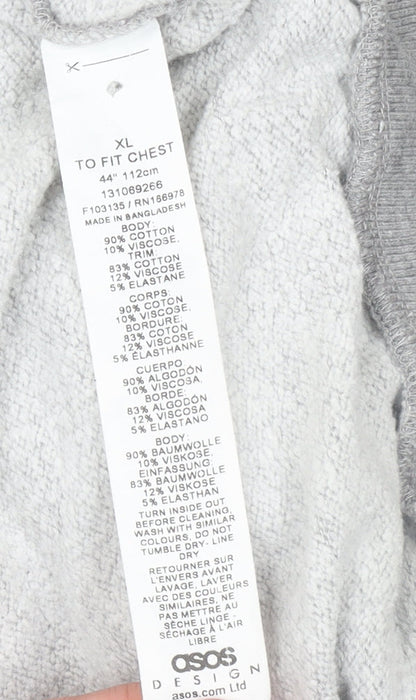 Mens UK Size XL ASOS Design Grey Pullover Sweatshirt