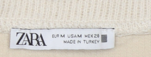 Womens UK Size M Zara Beige Cardigan Jumper