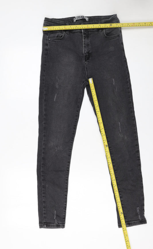 Womens UK Size 14 YMR Denim Slim Fit Skinny Black Jeans