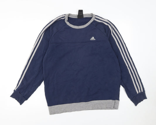 Mens UK Size M adidas Blue Pullover Sweatshirt