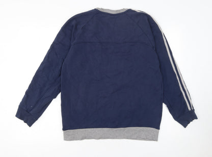 Mens UK Size M adidas Blue Pullover Sweatshirt