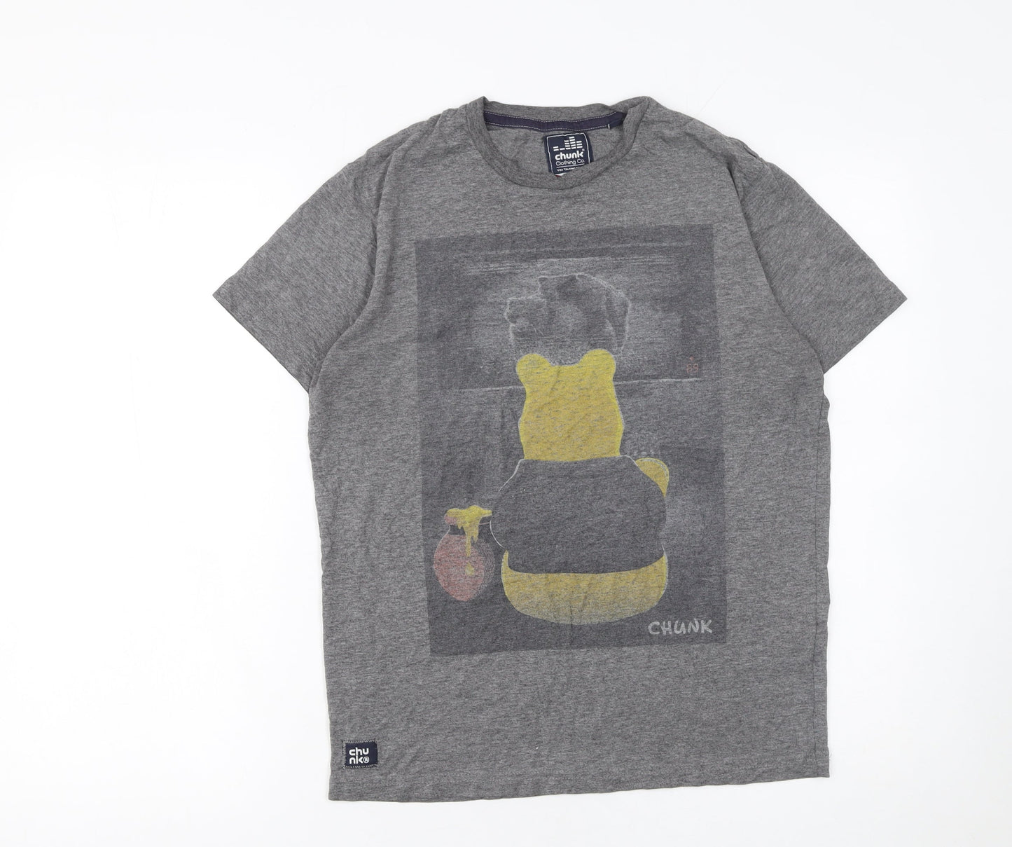 Unisex Adults UK Size S Chunk Clothing Co. Grey Basic T-Shirt