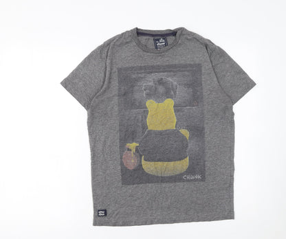 Unisex Adults UK Size S Chunk Clothing Co. Grey Basic T-Shirt