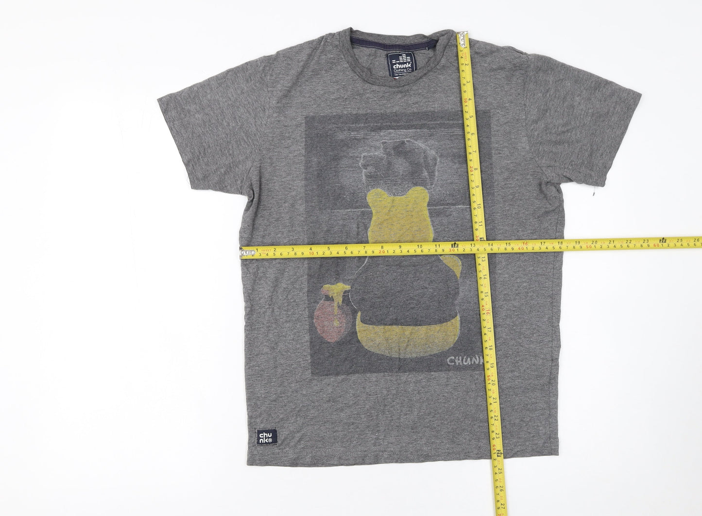Unisex Adults UK Size S Chunk Clothing Co. Grey Basic T-Shirt