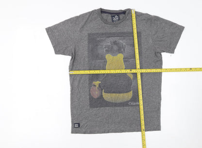 Unisex Adults UK Size S Chunk Clothing Co. Grey Basic T-Shirt