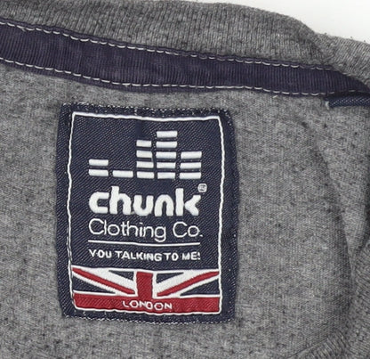 Unisex Adults UK Size S Chunk Clothing Co. Grey Basic T-Shirt