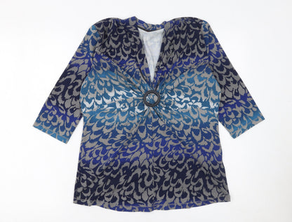 Womens UK Size 16 Olsen Blue Tunic Blouse