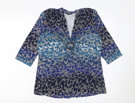 Womens UK Size 16 Olsen Blue Tunic Blouse