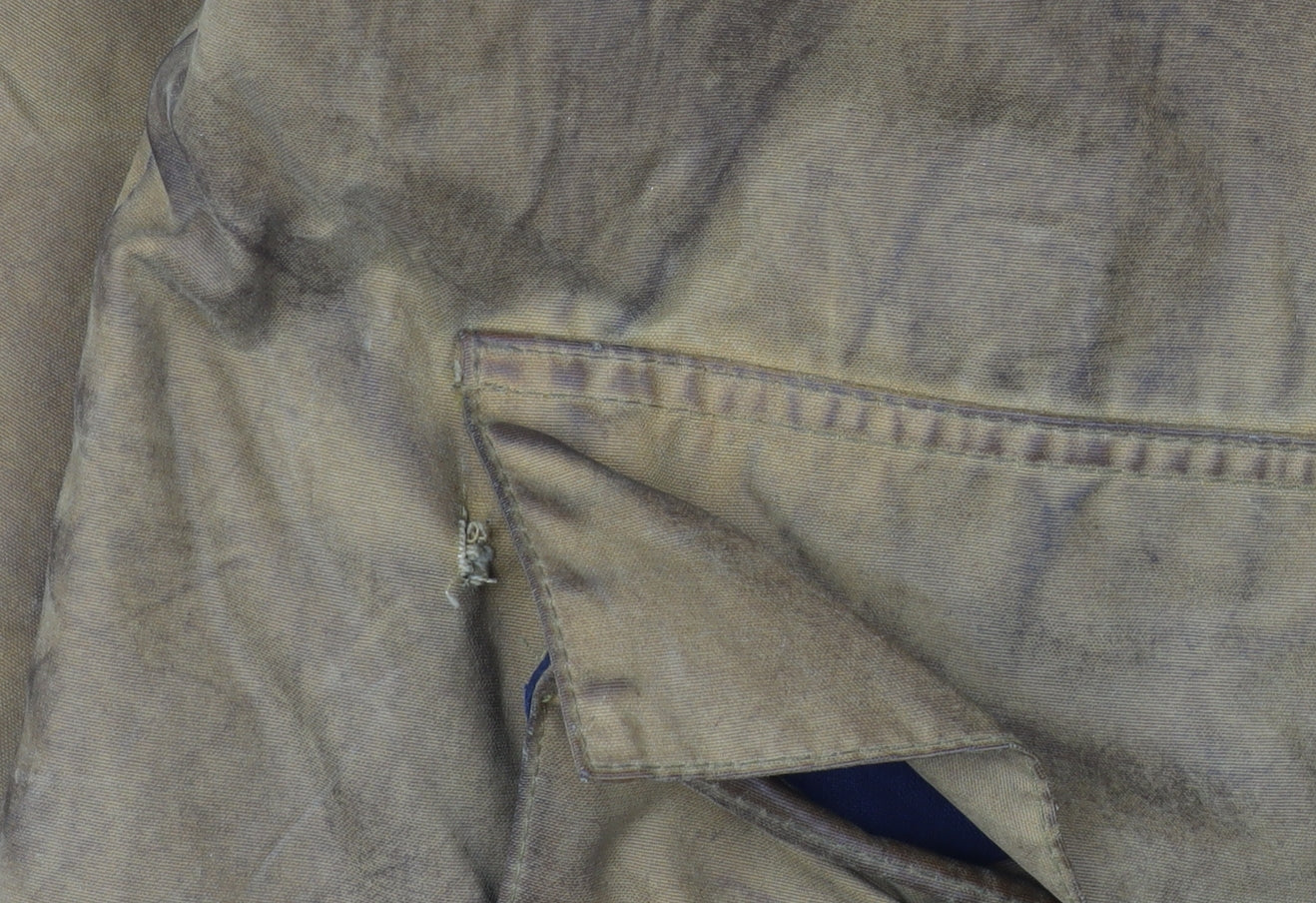 Mens UK Size L Oxford Blue Brown Waxed