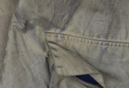 Mens UK Size L Oxford Blue Brown Waxed