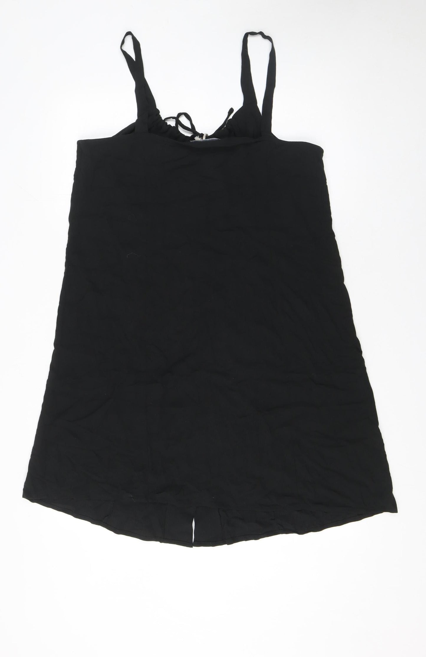 Next Women’s Black Viscose Sleeveless Button Slip Dress Size 16