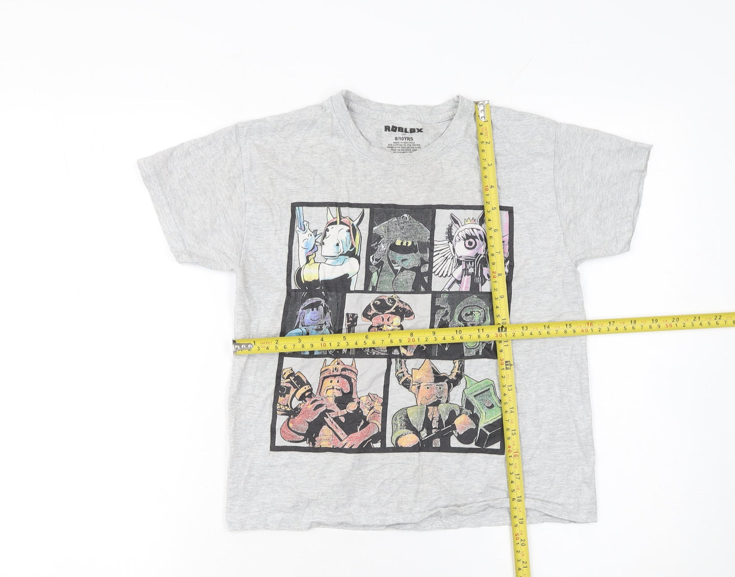 Boys UK Size 9-10 Years Roblox Grey Basic Pullover Jersey T-Shirt