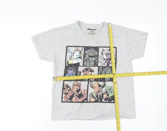 Boys UK Size 9-10 Years Roblox Grey Basic Pullover Jersey T-Shirt