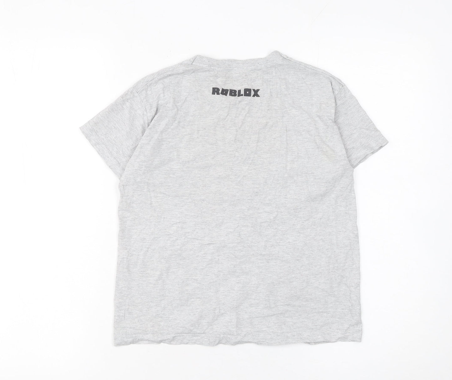 Boys UK Size 9-10 Years Roblox Grey Basic Pullover Jersey T-Shirt