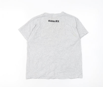 Boys UK Size 9-10 Years Roblox Grey Basic Pullover Jersey T-Shirt