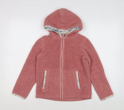 Girls UK Size 8-9 Years FatFace Pink Full Zip Hoodie