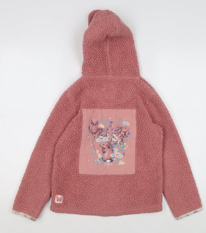 Girls UK Size 8-9 Years FatFace Pink Full Zip Hoodie
