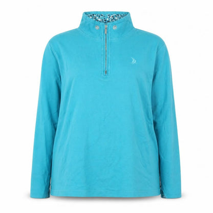 Womens UK Size 18 DASH Blue Half Zip Jumper