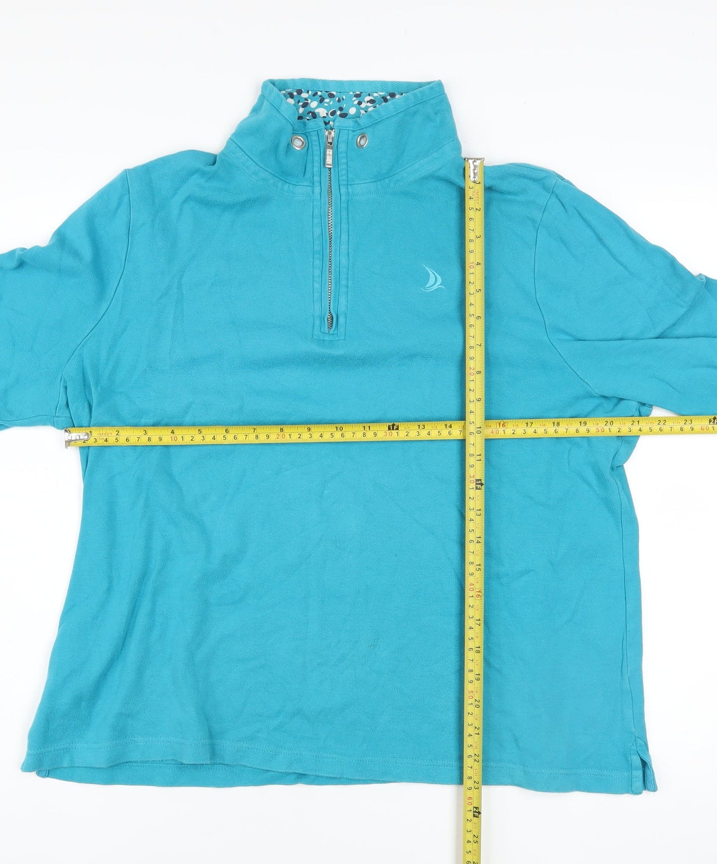 Womens UK Size 18 DASH Blue Half Zip Jumper