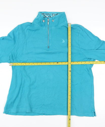 Womens UK Size 18 DASH Blue Half Zip Jumper