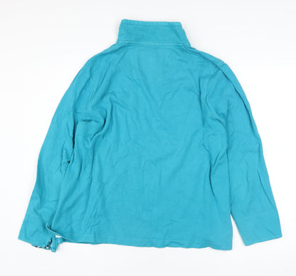Womens UK Size 18 DASH Blue Half Zip Jumper